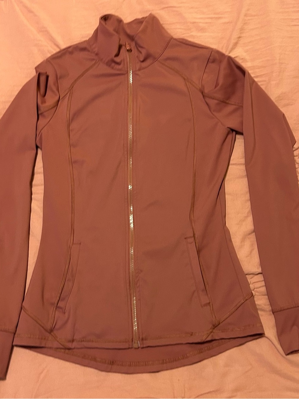 X by Gottex Women's Mauve Zip-Up Jacket - Lightweight Active Layer Size small